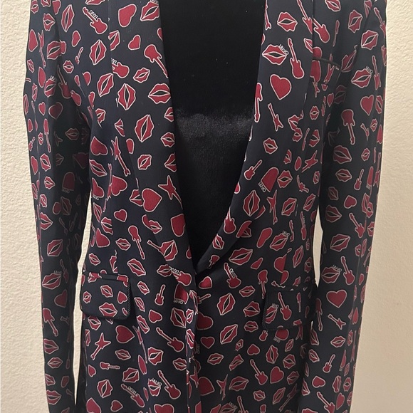 Liu Jo Jackets & Coats Red/Black Print Blazer - Made In Italy Size S - - Picture 4 of 7
